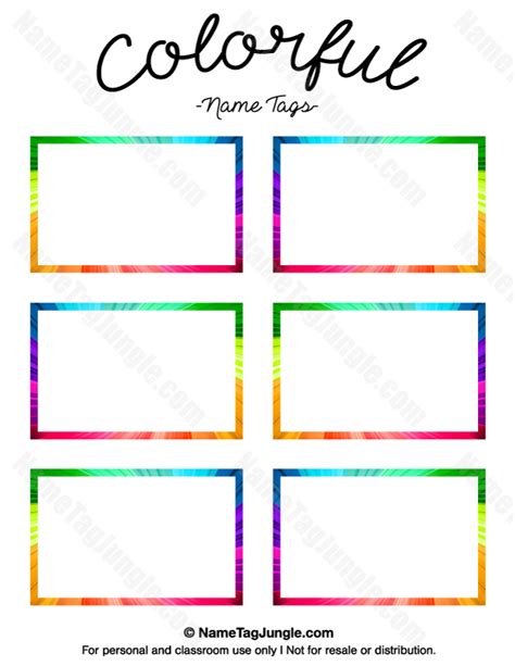 printable colorful  tags  template