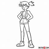 Pokemon Anime Misty Draw Step Drawing Sketchok sketch template