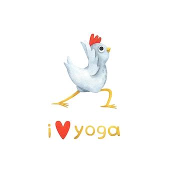 premium vector white chicken  yoga poses childrens illustrations