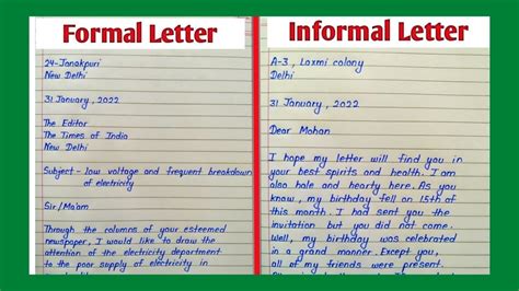 formal  informal letters whats  difference youtube