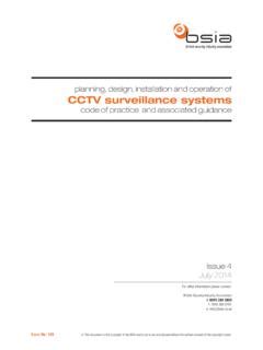 planning design installation  operation  cctv cctv operational requirements manual