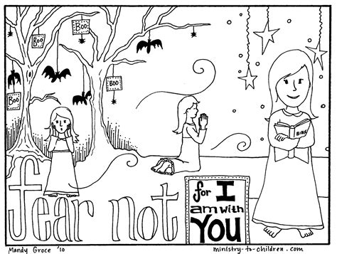halloween coloring pages   fear bible verse christian halloween