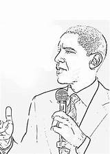 Coloring Barack Obama sketch template