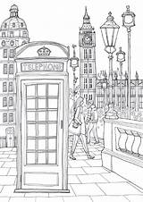 London Coloring Pages Drawing Skyline Charming Europe Books 16kb 1500 Sheets Amazon sketch template
