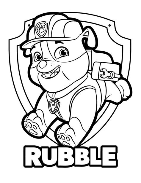 paw patrol coloring pages rubble   coloring pages