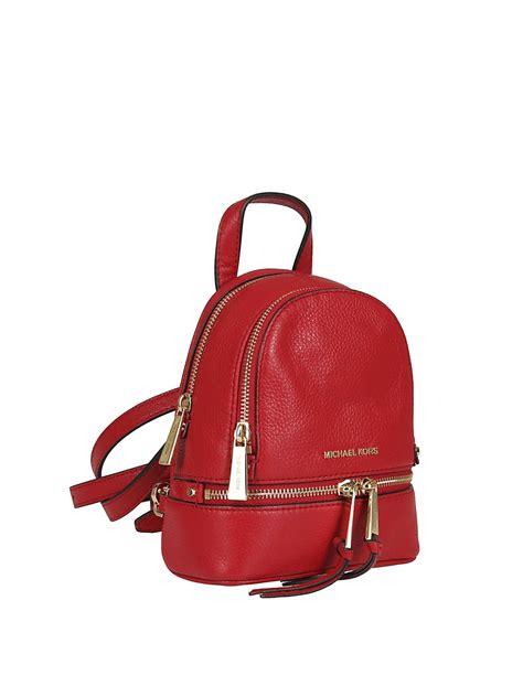 backpacks michael kors rhea mini red leather backpack tgezbl
