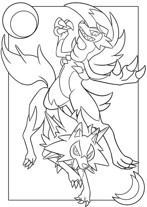 lycanroc  coloring page  printable coloring pages  kids