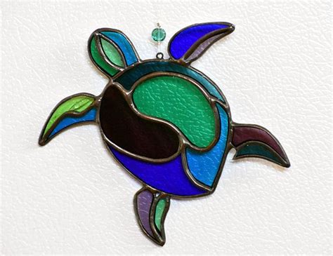 stained glass sea turtle suncatcher glass honu sun catcher polynesian