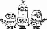 Minion Coloring Pages Bob Minions Clipart Kevin Printable Eye Print Stuart Cute Despicable Cool Color Kids Sheets Getcolorings Clip Clipground sketch template