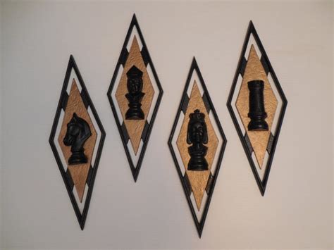 vintage sexton chess pieces wall art cast iron aluminum king
