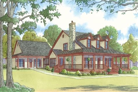 bedroom country style home plan  mother  law suite multigenerational house plans