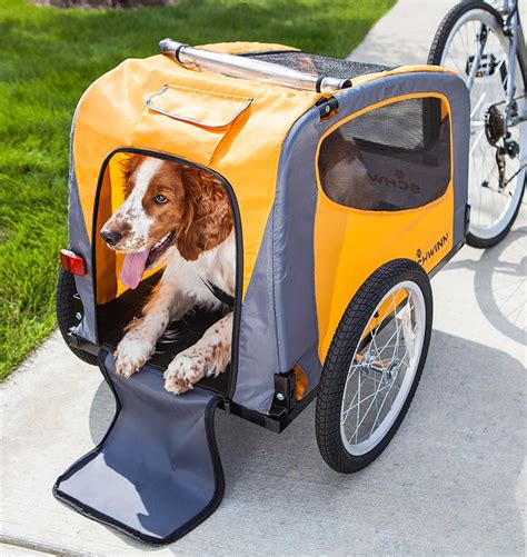 dog bike trailer  towing leash woof whiskers