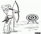 Archery Coloring Pages Outdoors Target Canales Archer sketch template