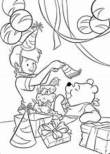 Pooh Winnie Coloring Pages Birthday Happy Disney Printable Christopher Robin Sheets Drawing Book Choose Board Party sketch template