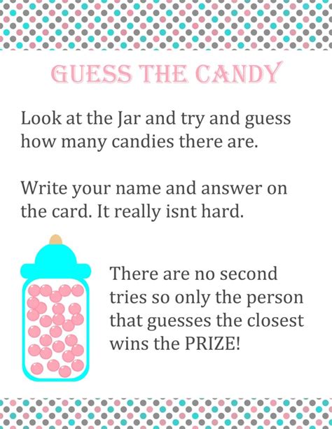 candy guessing game  printable  printable templates