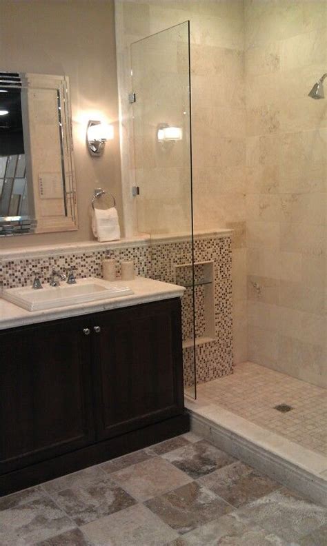 shared vanity ledge shower idea shower tile small bathroom downstairs bathroom