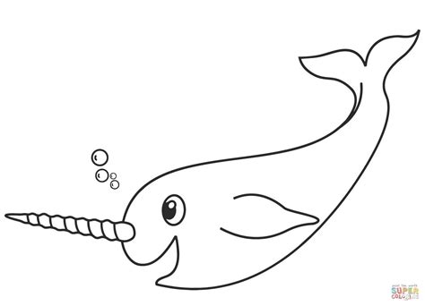coloring page narwhal unicorn coloring pages  printable