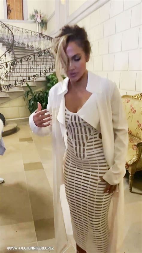 Jennifer Lopez Sexy With No Lingerie In A Sheer White Dress 11 Photos