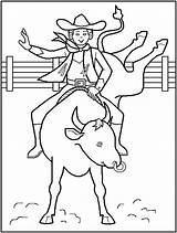 Coloring Rodeo Pages Cowboy Printable Print Drawing Kids sketch template