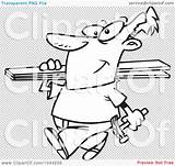 Fencer Carrying Planks Toonaday sketch template