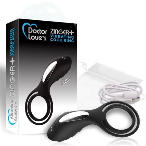 doctor love zinger vibrating rechargeable cock ring black the kinky