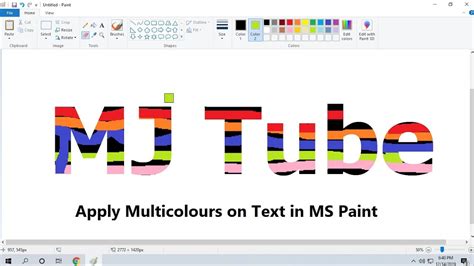 type multicolor text  ms paint youtube