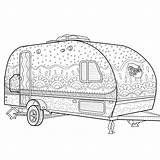 Coloring Printable Pages Camping Camper Zentangle Caravan Adult Book Colouring Vintage Sheets Camp Colour Campers Kids Etsy Crafts Drawing Visit sketch template