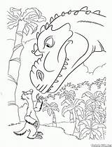 Coloring Sid Dinosaur Egbert Shelly Yoko Pages Ice Age sketch template