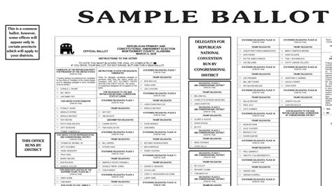 sample ballot paper  borough       mark