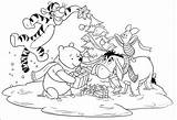 Coloring Christmas Pages Pooh Disney Sheets Printable Scribblefun Winnie Kids Color Colouring Unwrapping Gifts Friends His Their Weihnachten Choose Board sketch template