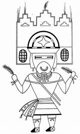 Hopi Kachina Representing sketch template