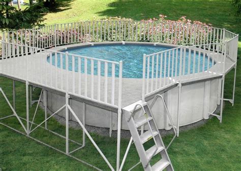 Above Ground Pool Deck Kits And Fence For Aluminum Above Ground