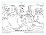 Disciples Supper Prayed Sundayschoolzone Praying Coloringhome sketch template