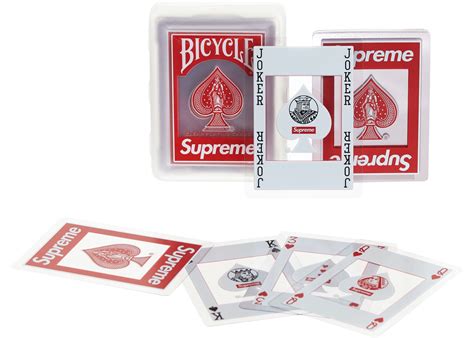 supreme bicycle clear playing cards red fw20