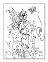 Fairy Coloring Pages Fairies Adults Pixie Garden Realistic Print Printable Fantasy Faerie Tooth Flower Book Boy Intricate Drawing Hollow Color sketch template