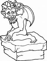 Gargoyle Coloring Pages Printable Cliparts Monster Outline Clipart Dragon Chinese Dragonfly Scary Template Adults Library Premium Monsters Clip Halloween Miscellaneous sketch template