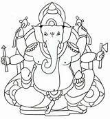 Ganesha Ganesh Drawing Lord Sketch Kids Easy Ji Simple Wallpaper Drawings Sketches Painting Ganpati Pencil Clipart Colour Color Coloring God sketch template