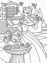 Coloring Disney Cartoon Pages Castle Princesses Princess Popular Kids sketch template