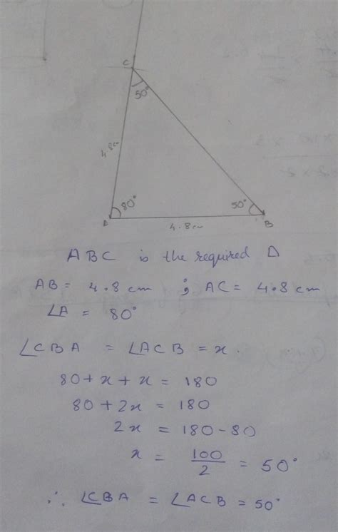 Construct An Isosceles Triangle In Which The Length Of