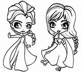 Elsa Coloring Pages Baby Frozen Getcolorings Chibi Printable Color sketch template