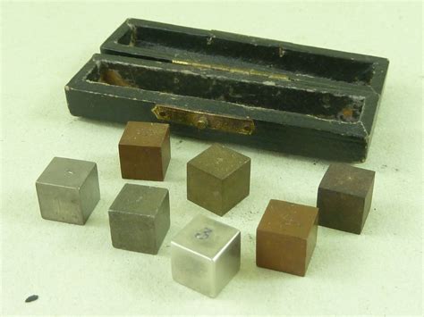 sale   boxed cc mm metal cube samples numbered fleaglass