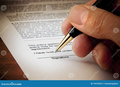 business signed contract signature document stock photo image  legal ballpoint