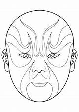 Mask Chinese Opera Drawing Beijing Coloring Printable Hk Google Masks Pages sketch template