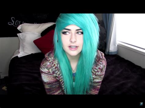 adrianateacat cute emo girls emo scene hair blue green hair