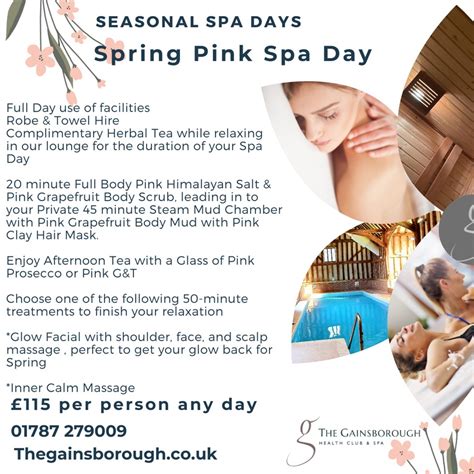 spring spa day   book   gainsborough