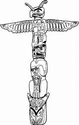 Tlingit Pages Coloring Totem Template Pole sketch template