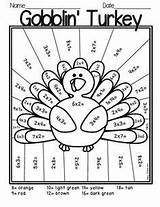 Multiplication Thanksgiving Color Number Coloring Math Worksheets 2s Fun Pages Teacherspayteachers Mosaics Problems Fact Celebrate Summer Set Sheets Activities Choose sketch template