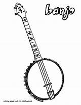 Banjo Country Instrument Mandolin Blanc Dessin sketch template