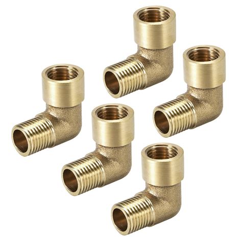 Brass Pipe Fitting 90 Degree Elbow 1 4 Bsp Male X 1 4 Bsp Female 5pcs