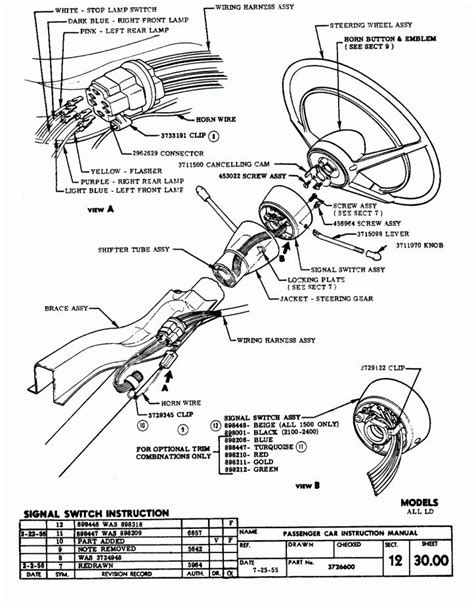 chevy steering column wiring diagram
